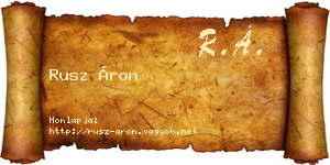 Rusz Áron névjegykártya