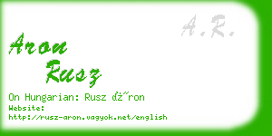 aron rusz business card